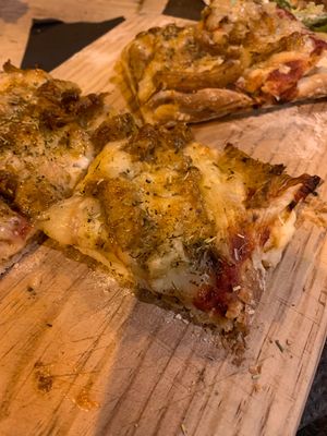 Lovely vegan pizza   at La Iguana  in Lloret De Mar