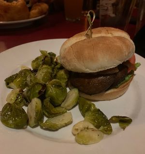 dim lighting in the dining area - ft Portbello Sandwich  at Stone Arch Brew Pub in Appleton