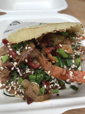 vegan jackfruit arepas  at Guasa in South East London