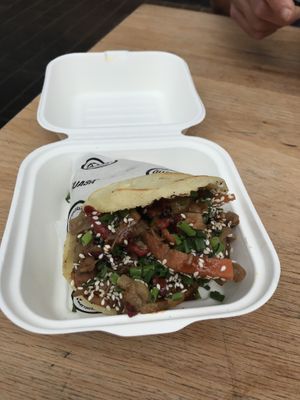 jackfruit arepas   at Guasa in South East London