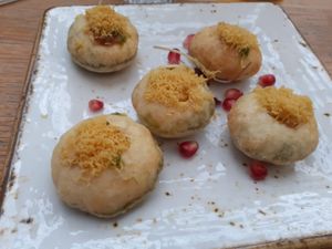 Dahi Poori at Delhi House Cafe in Manchester