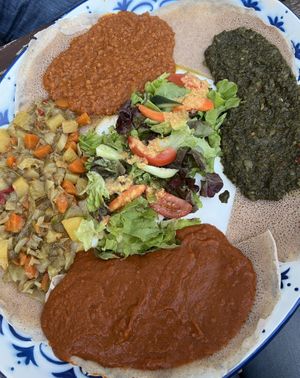 Kombination aller veganen Gerichte  at Baobab in Darmstadt