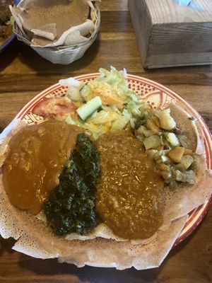 mixed vegan dish   at Baobab in Darmstadt