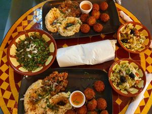 Falafel plates & Tabboula at Zaituna in Neuss