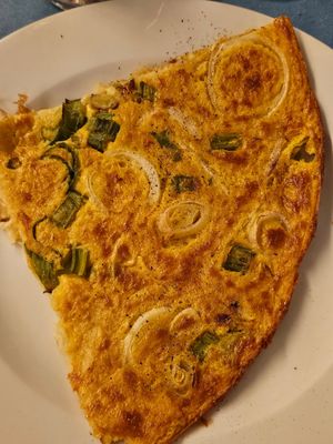 Cecina coi Cipolloini at 5 e Cinque in Florence