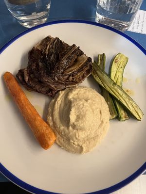 Hummus, zucchini, carrot, radicchio   at 5 e Cinque in Florence