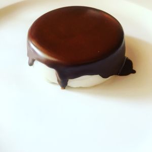 Panna cotta with chocolate at 5 e Cinque in Florence