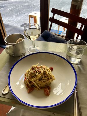 Spaghetti pesto at 5 e Cinque in Florence