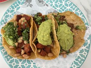 Deliciosos tacos veganos  at Egg Plant in Tijuana