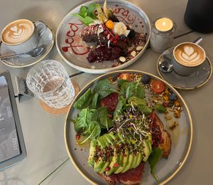 Banana bread stack & avocado toast  at URBEAN in Dresden