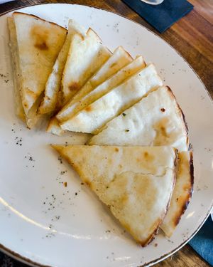 Vegan and gluten free naan bread   at Basil Pizza & Wine Bar in Perrysburg