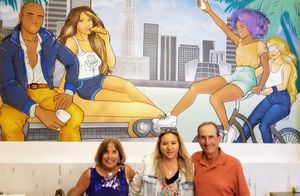 Beautiful indoor mural from famous felale Latin muralist in region.
 This is a woman owned restaurant!! at Aroma Espresso Bar in Miami