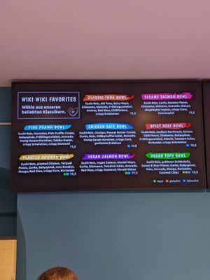 Bowl menu. at Wiki Wiki Poke in Berlin