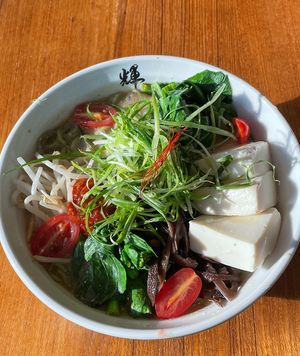 Vegetarian ramen with kale noodles and tofu  at Kizuki Ramen & Izakaya in Seattle