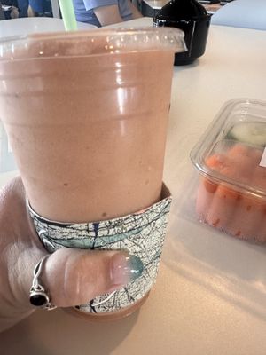 Hubs got the strawberry banana smoothie   at SIP Coffee in Toledo