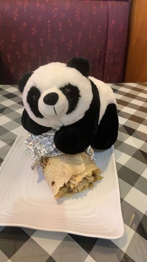 This was their ginger vegan chicken burrito, I have never tried something so delicious. at Panda Star in Highland