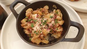 Fried butter beans at Lucky Ducks in Aldinga