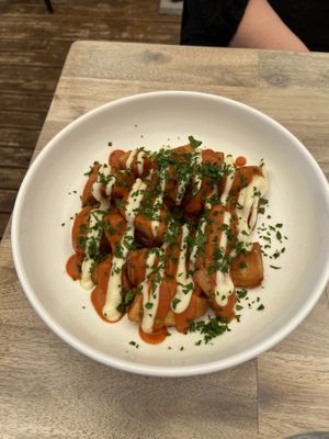 Roasted potatoes   at Lucky Ducks in Aldinga