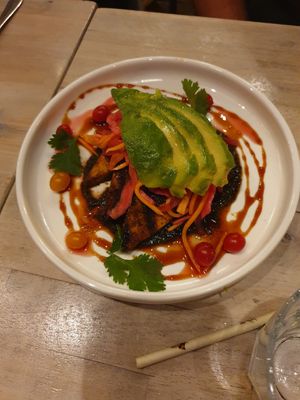 Black tofu at Lucky Ducks in Aldinga