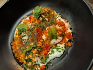 Harissa dumplings at Lucky Ducks in Aldinga