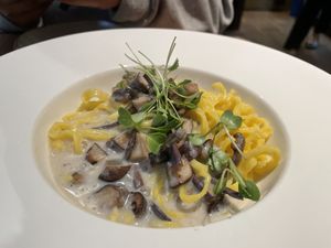 Smoky linguine (vegan)- pasta here is home made at Orka in Hong Kong Island