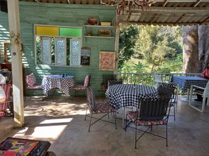 Some of the seating #Veganuary at Ozark by Food4Thought in Chiang Mai