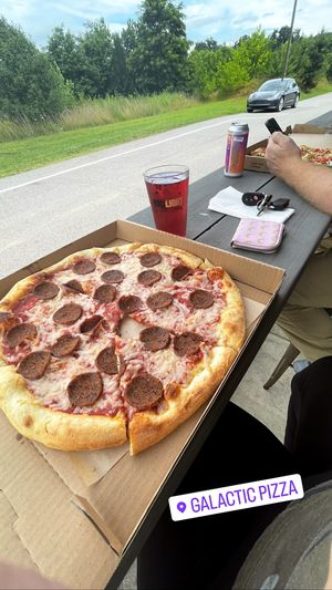 Vegan pepperoni  at Galactic Pizza in Asheville