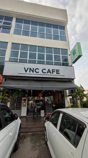 Front door of the cafe at VNC Cafe in Muar