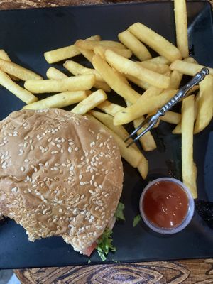 Cassava burger  at D'mi Tierra Comida típica in La Fortuna