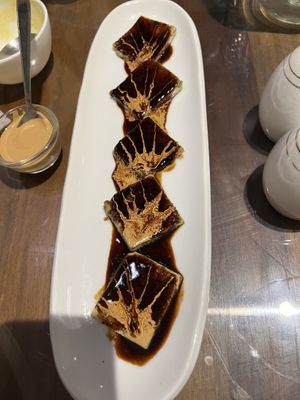 5 flavor tofu with coffee coulis  at The Viridian Plate in Chennai
