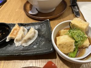 Gyoza & Agedashi Tofu (vegan upon request)   at Onoya Ramen in Honolulu