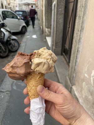 Chocolate and nocciolata  at Il Gelatone in Rome