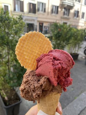 chocolate y berries!  at Il Gelatone in Rome