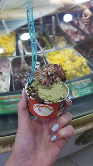 Pistachio and Nutella! So good!! at Il Gelatone in Rome