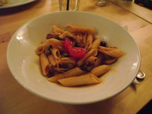 Pasta Cabra - a vegetarian meal,can be vegan too at Cabra Natural Foods and Bar in Sofia