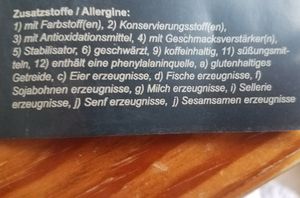 Zusatzstoffe/Allergene at Mama's Haus in Hannover