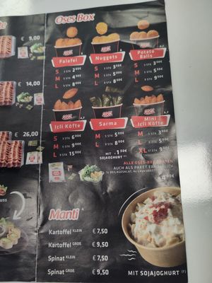 Menu Page 3 of 3 at Oses Çiğ Köfte in Kaiserslautern