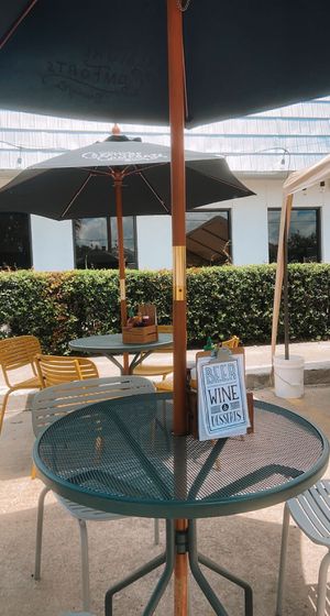 chill outside seating   at Green Truck Pub in Savannah