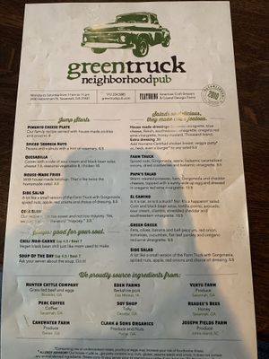 Menu - 2019 at Green Truck Pub in Savannah