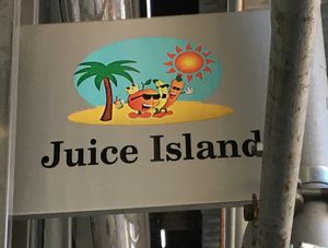 Sign for Juice Island at Juice Island in New York City