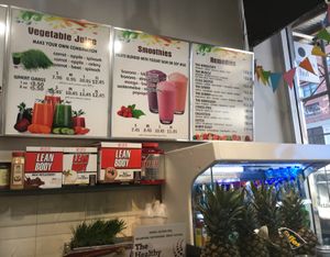Sign in store at Juice Island in New York City