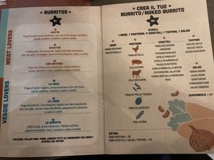 Menu list 1 #Veganuary at Britos in Milan