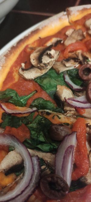 Mediterranean pizza without cheese at Tollgate Hotel in Parramatta