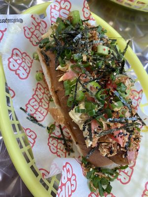 Vegan curry veggie dog!!  at Super Crisp in Detroit