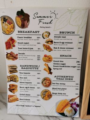 Food menu #Veganuary at Summer Fresh in Ao Nang