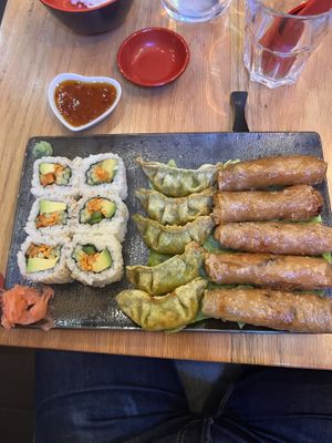Vegan California rolls + vegan nems + vegan gyozas #Veganuary at Monsieur Fuji in Nancy