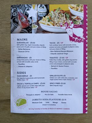 Menu page 2  at Antojitos in North West London