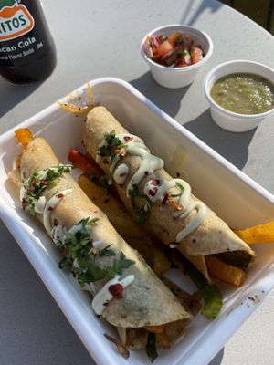 Taquitos (spinach and queso )  at Antojitos in North West London