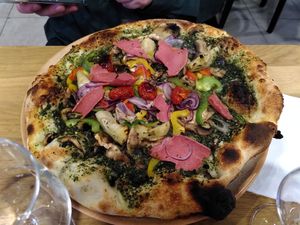 Pizza pesto at Bella Vita in Strasbourg
