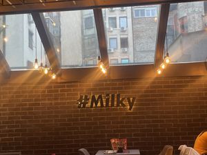 Sign inside  at Milky in Belgrade